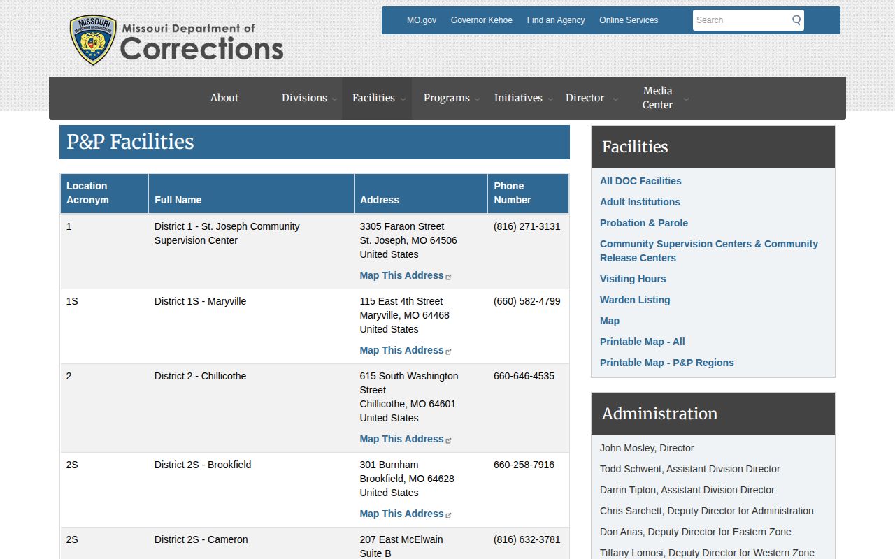 Jefferson County parole and probation field office directory