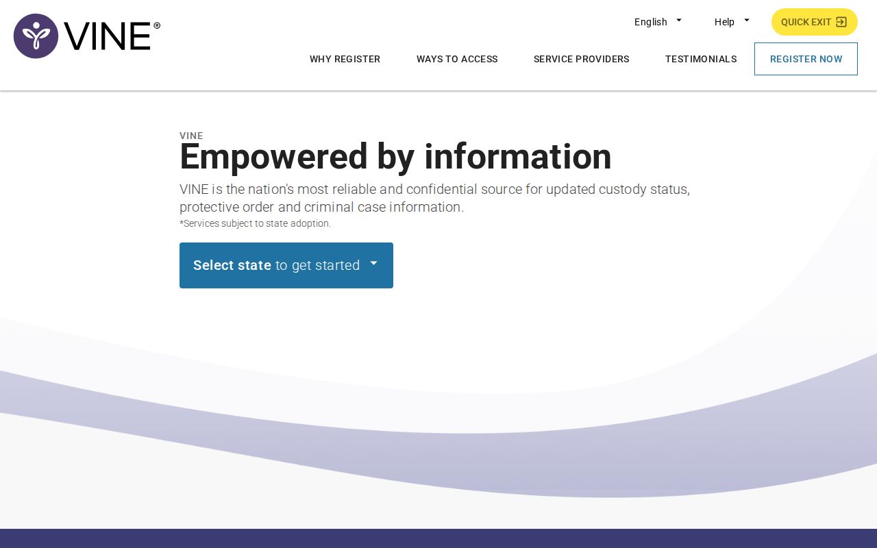Jefferson County VINELink inmate check on the Missouri search screen